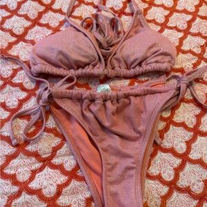 Target Pink Glitter Bikini Set